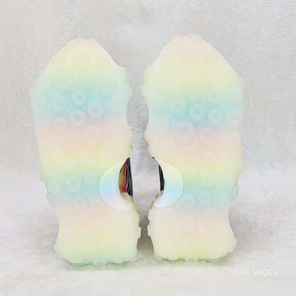 Anthony Wang Alien Rainbow Multi Hidden Wedge Platform Sneakers Octopus Tread - Picture 12 of 14